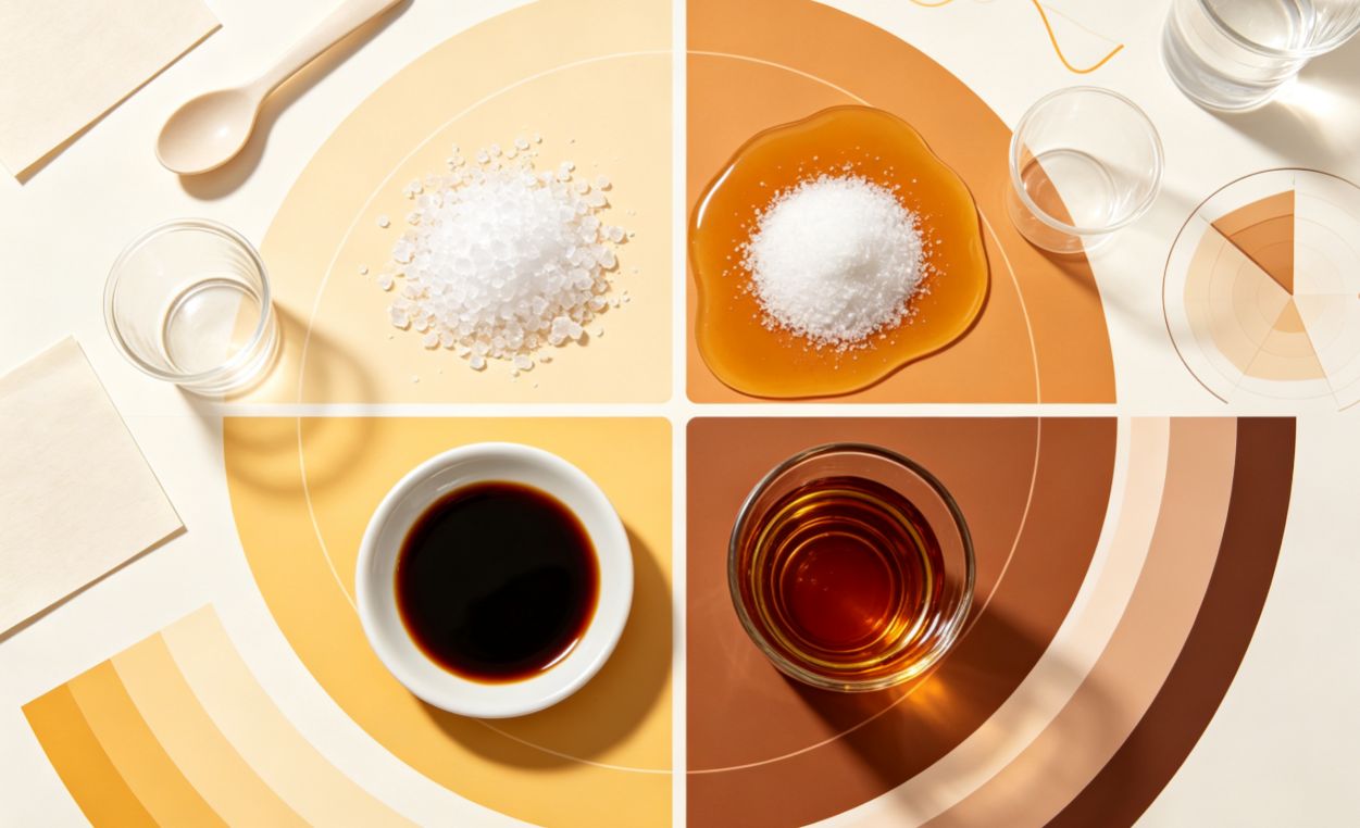 基础调味料认知：盐、糖、酱油与醋的种类、特性及品评方法